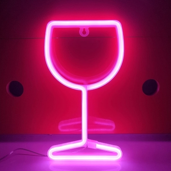 Other - Neon Wine Glass Neon Light ✨️ NIB Multiple Colors Available